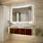 54"W X 36"H Smart Tri-Fold Bathroom Vanity LED Makeup Mirror Front/Backlit Lighting With Dual Light Strips With 5X Movable Magnetic Magnifier-477271713
