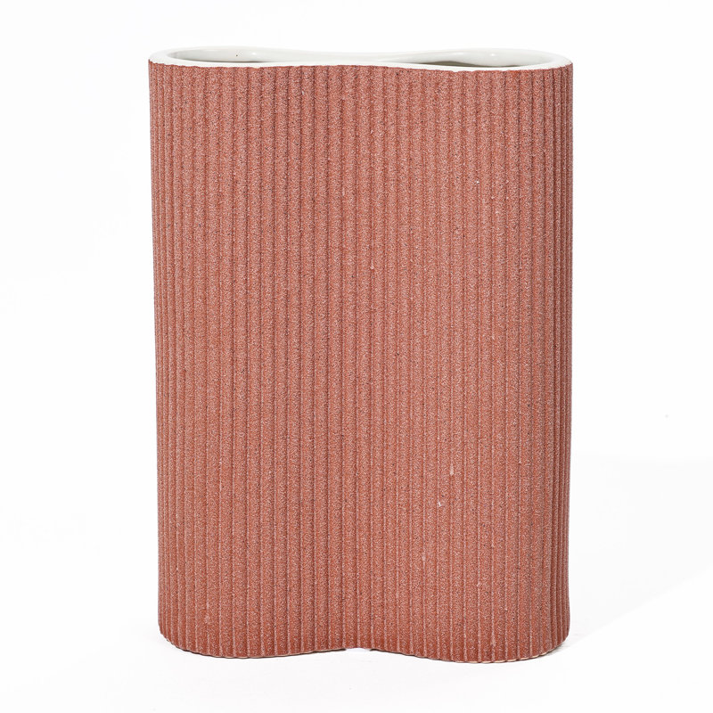 9.7'' H Modern Ceramic Table Vase for Home Decor, Brown