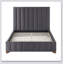 Lit double gris foncé