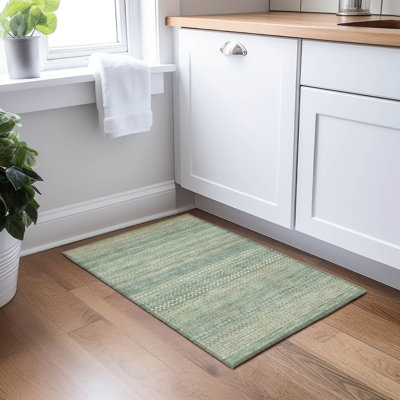 Kinslee Washable Striped Indoor / Outdoor Rug