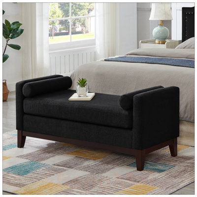 Grand repose-pieds rembourré en tissu Boucle avec coussins, banc de fenêtre rembourré confortable pour le salon et l'entrée