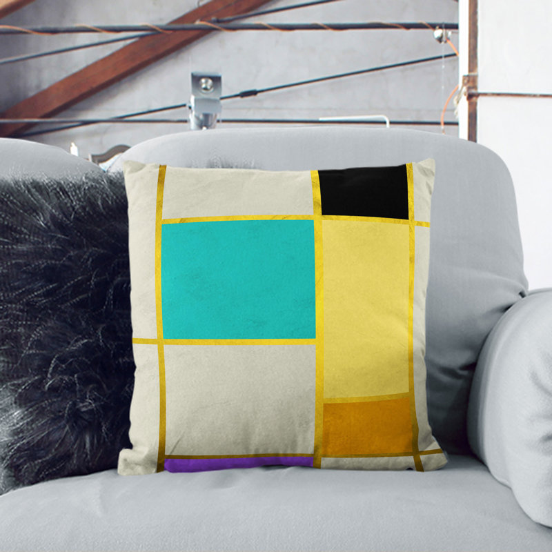 Abstract Lines Square Throw Cushion, 55cm H x 55cm W x 20cm D
