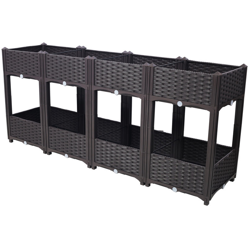 Planter Raised Beds - Elevated Planter Garden Box With Drainage Plug Raised Garden Beds For Vegetable/Flower/Herb Outdoor Standing Planter Beds Gardening Kit,63"X15.7"X27.7"
