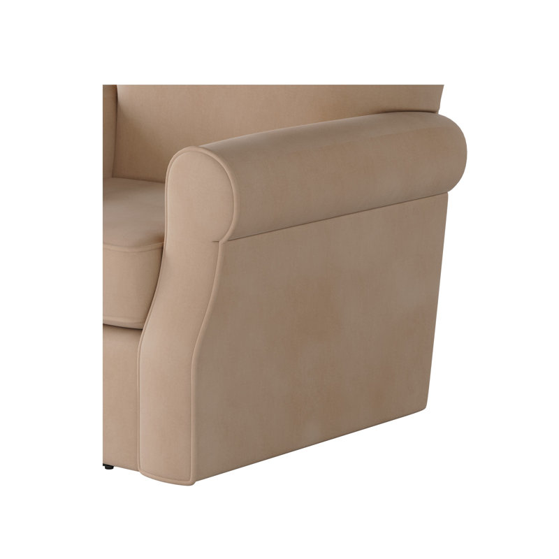 Fauteuil pivotant en polyester Silverlock, Velours performance Bella Blush