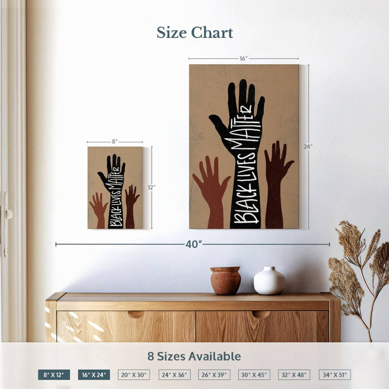 Black Lives Matter Hand, 12" H x 8" W