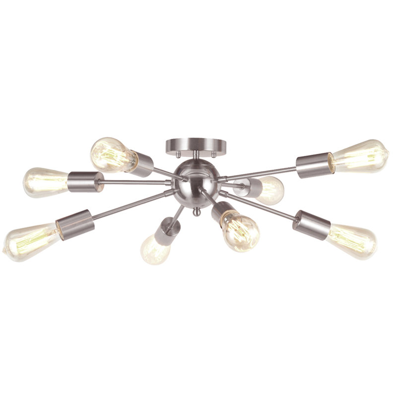 Fredette Semi Flush Mount, Brushed Nickel