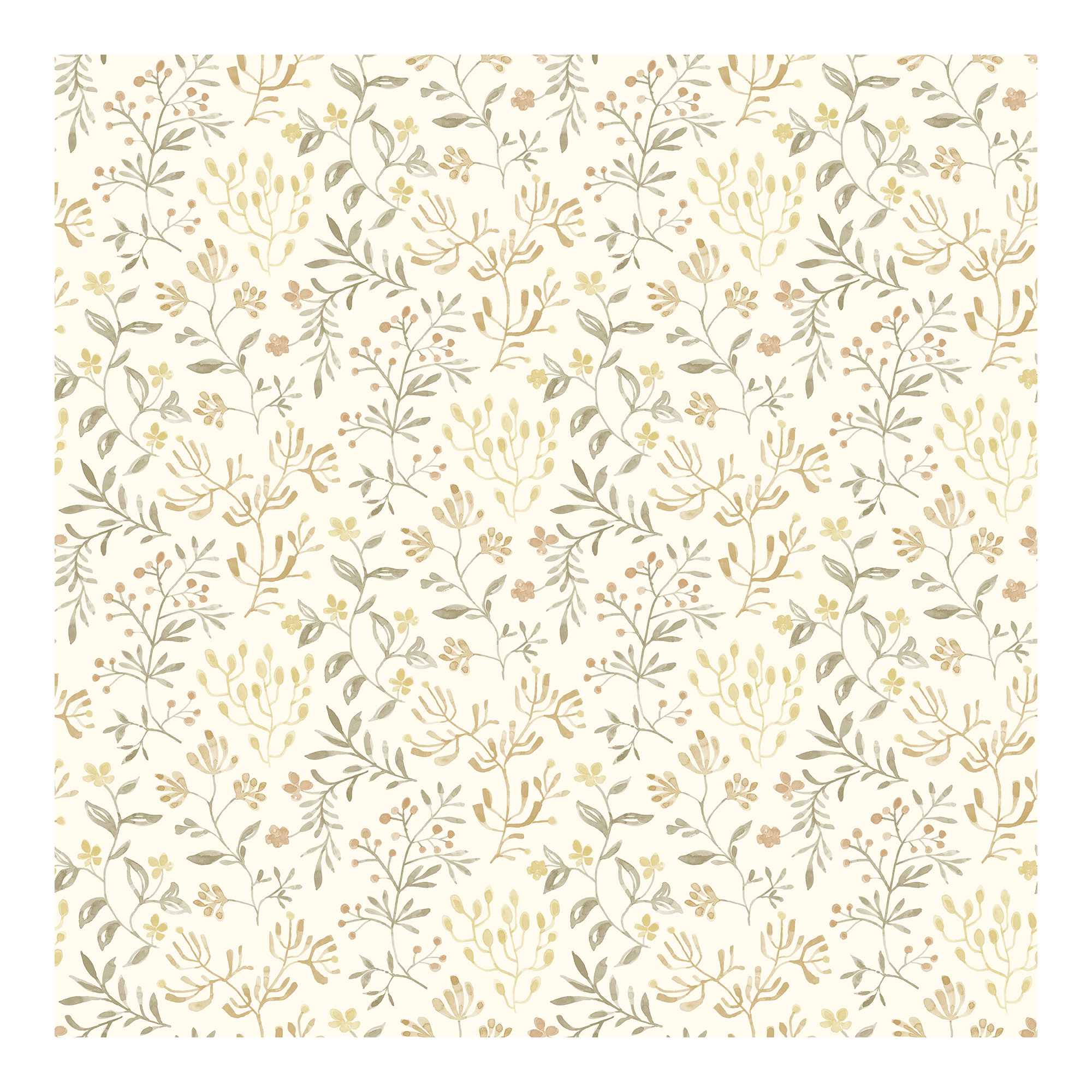 Siren Prepasted Floral Wallpaper, Yellow