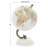 Marble Educational/Geographic Earth White Globe with White Marble Base