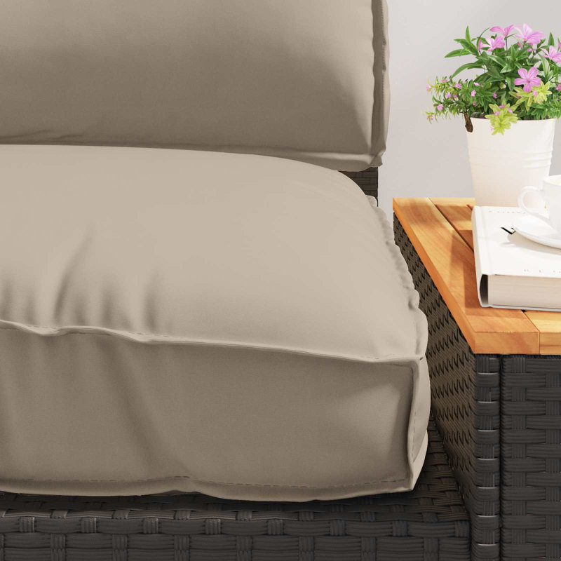  Ensemble de coussins de palette 2 pièces, tissu taupe Oxford, Taupe