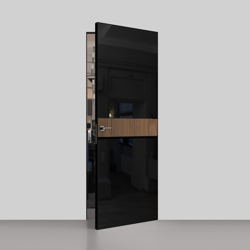 Invisible Solid Hidden Door With Handle | Termix 0801 With Silver Hidden Frame Silver Frame | Concealed Hinges Lock Handle | Modern Frameless Doors