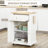 Rolling Kitchen Island Cart, Portable Serving Trolley Table with Drawer-384476715