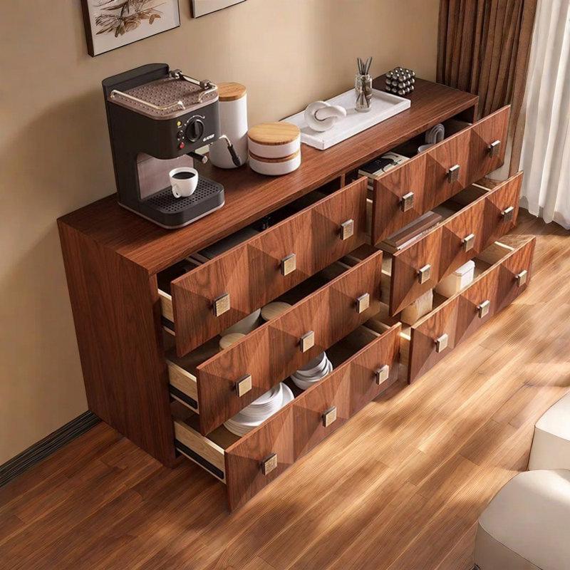 Buffet décoratif simple en bois 6 tiroirs Simple