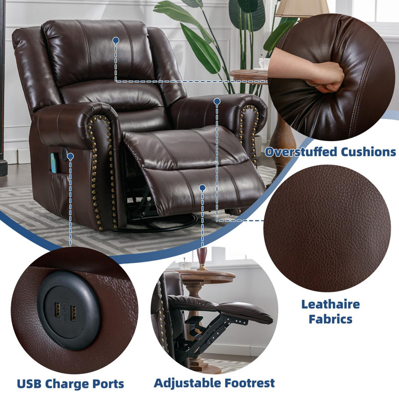 Heated Massage Swivel Rocking Recliner | Wayfair Canada
