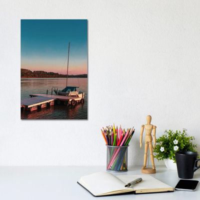 The Lake at Sunset 1 Piece Wrapped Canvas Wall Art