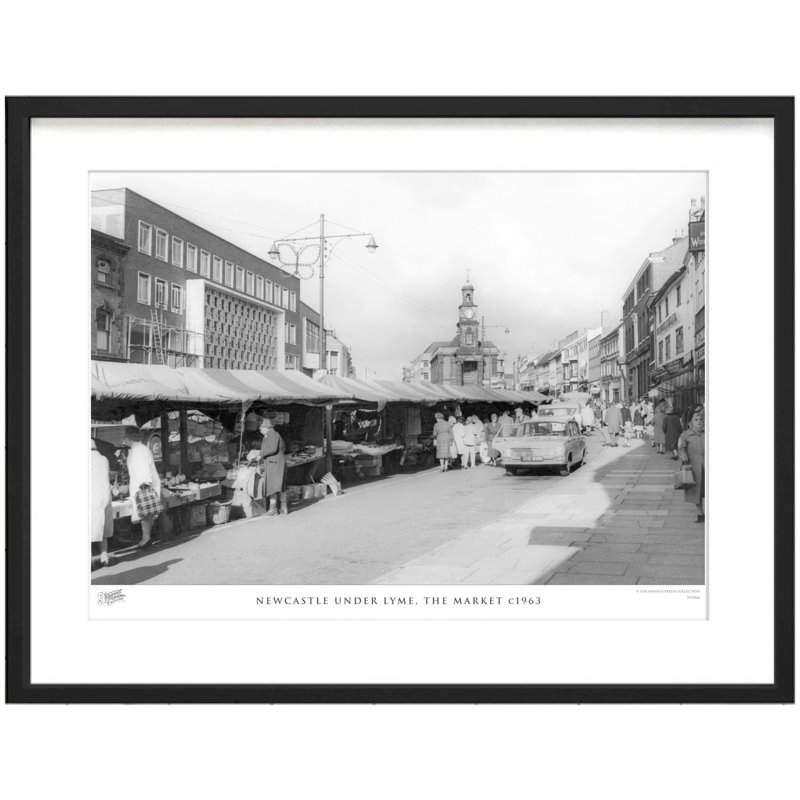 Newcastle Under Lyme, The Market C1963 - Single Picture Frame Print, 28cm H x 36cm W x 2.3cm D