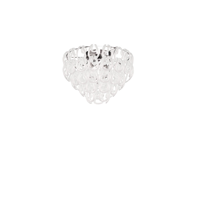 Giogali Ceiling Lamp 50 Crystal Smoky Matt Bronze 1 E26 Ul, Glossy Chrome, White