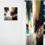 Glison - rideau en velours moderne orange et bleu mélangé abstrait III - obscurcissant - 1 panneau-1007635413