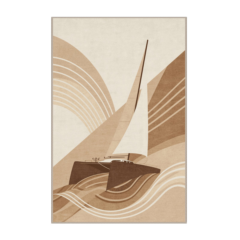 Tapis de bord de mer à voilage de voilage de catamaran Daleville - beige, 3 X 5