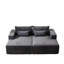 Chaise longue modulaire surdimensionnée de 87 po avec fauteuil inclinable en velours côtelé gris, sans assemblage, pour un salon de chambre à coucher, assemblage requis-1370331760