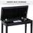 Black Duet Piano Chair With Faux Leather Cushion And Wooden Structure Cushioning Frame