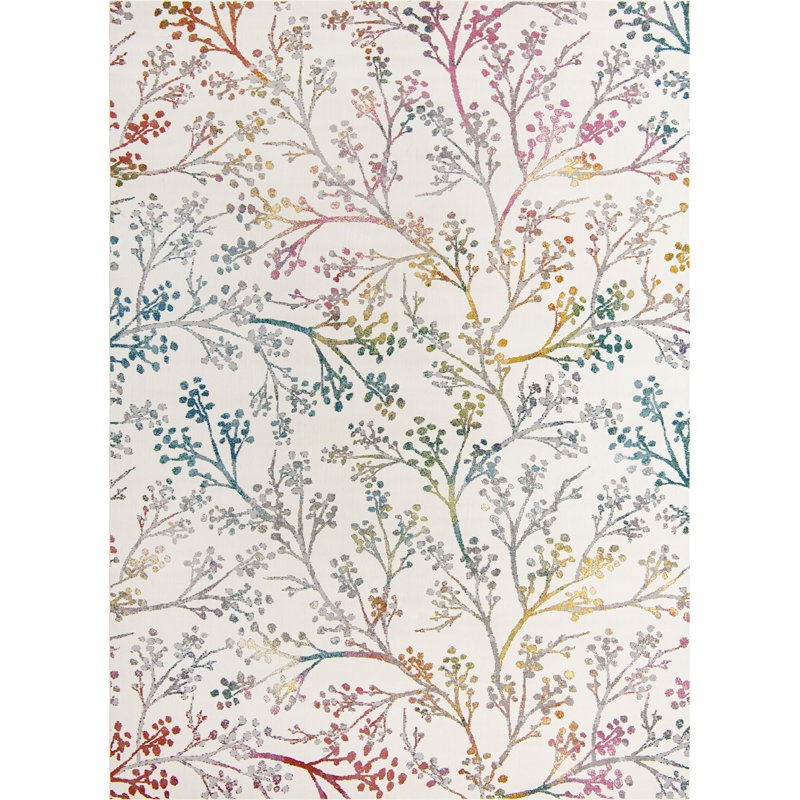 Floral Indoor Rug, Rectangle 9' x 12'