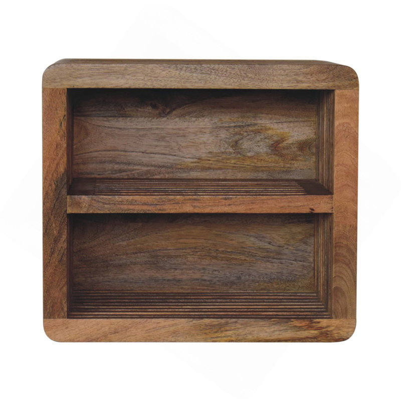 Wood Soba Wall Mounted Bedside, 2-Drawers, Brown