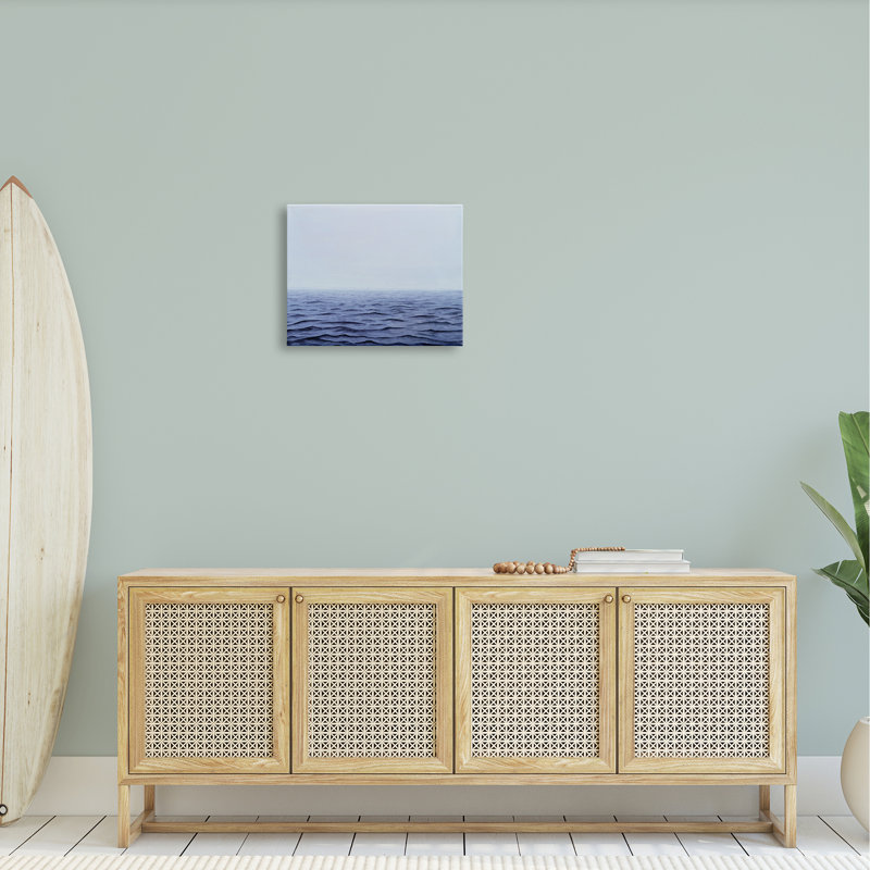 «Vast Ocean Horizon Solever Blue Water Waves» par Michael Willett - cadre flottant, impression sur toile, Toile tendue