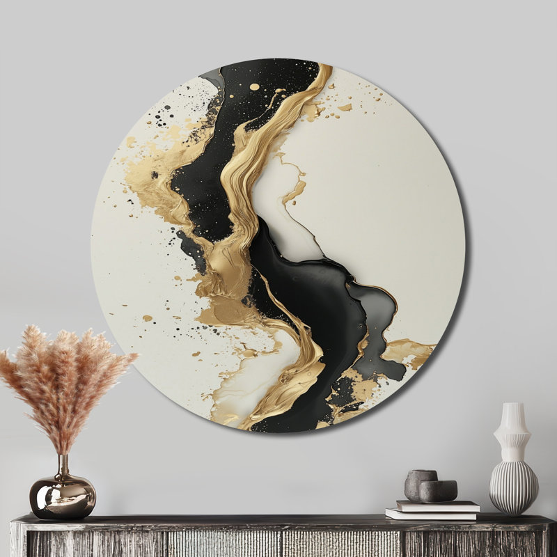 Annabelle - Modern Transitional Round Metal Wall Art, 16" H x 16" W