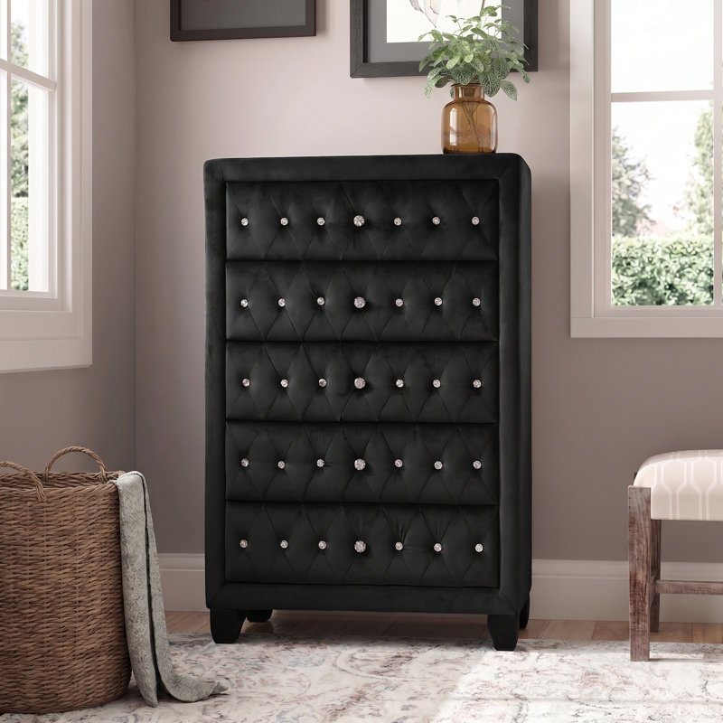 36 " W 5 - Drawer Dresser, Black