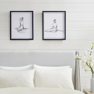 Sketch 2-Piece Framed Glass And Matted Wall Art Set