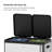 Eko Essential Recycle Step Trash Can, Stainless Steel Dual Compartment, 30l+30l, Kitchen Garbage Bin With Dual Pedals, Dual Lids, Soft Close, Smudge-resistant, Space-saving Design For Easy Recycling