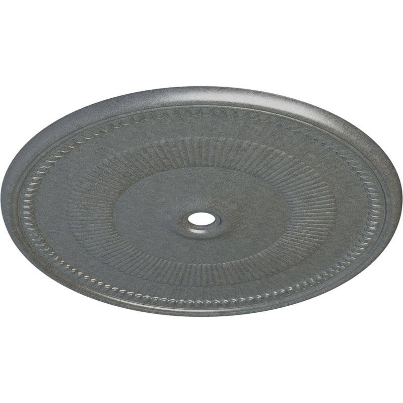 Endurathane Nevio Ceiling Medallion, 51 1/8"OD x 3 5/8"ID x 1 1/2"P (Fits Canopies up to 4 3/4"), Hand-Painted Platinum Finish