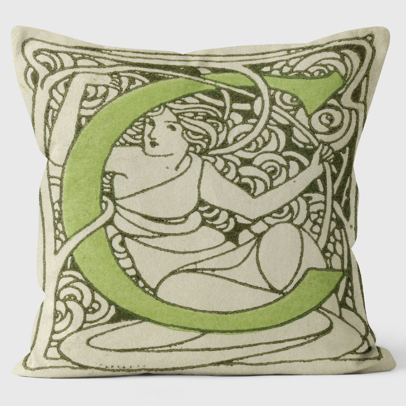 Art Nouveau Alphabet "C" Cushion