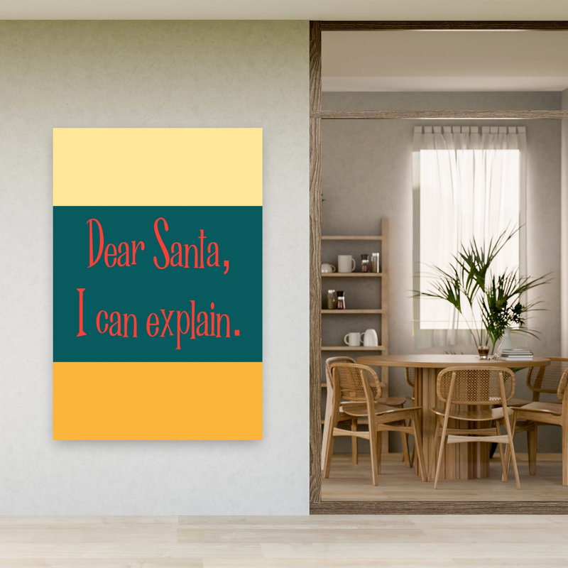 Santa I Can Explain Colorful Playful Abstract Wall Art Print 1 Piece Wrapped Canvas Wall Art, 152.4cm H x 101.6cm W