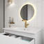 Meuble-lavabo blanc brillant 31 po avec lavabo en céramique, armoire avec 2 grands tiroirs, système de fermeture en douceur-1758185165