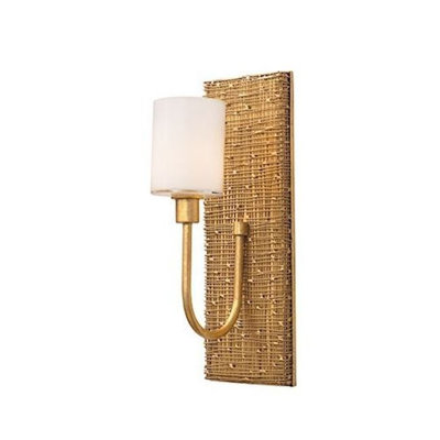 Cestino 2 LT Gold Leaf Wall Sconce Kalco