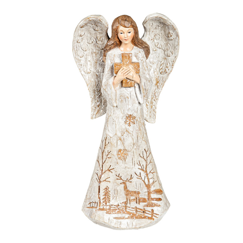 Straussview Ange avec statuaire en bois sculpté