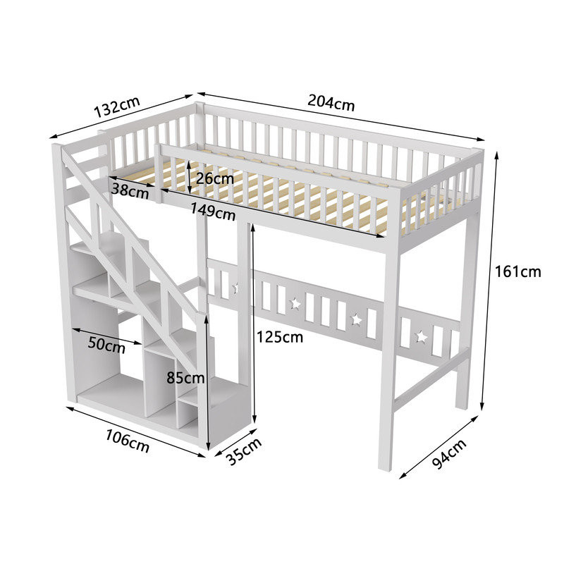 Bunk Bed with Built-in Storage Ladder