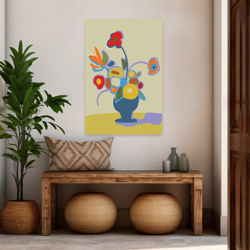 Cheers, art floral abstrait contemporain, H 48 po x l 32 po