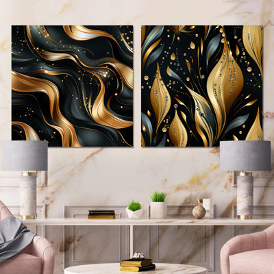 Kirkwood - Abstract Collages Metal Wall Art Living Room Square Set Of 2
