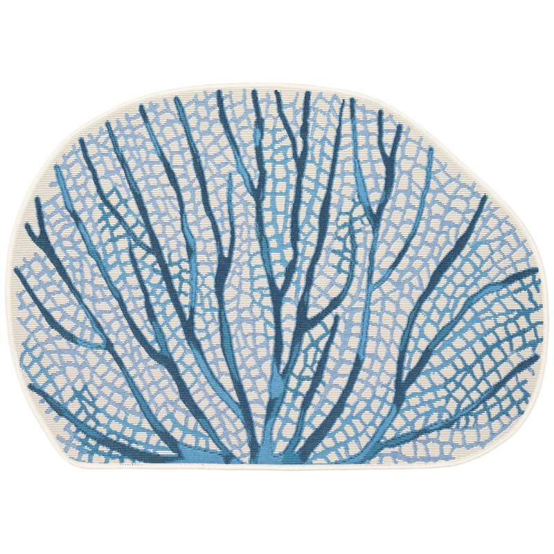 Tapis de cuisine Ahman, Bleu marine / bleu, Nouveauté 3 pi 3 po x 2 pi 1 po