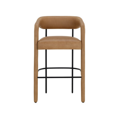 Upholstered Stool with Solid Wood Frame