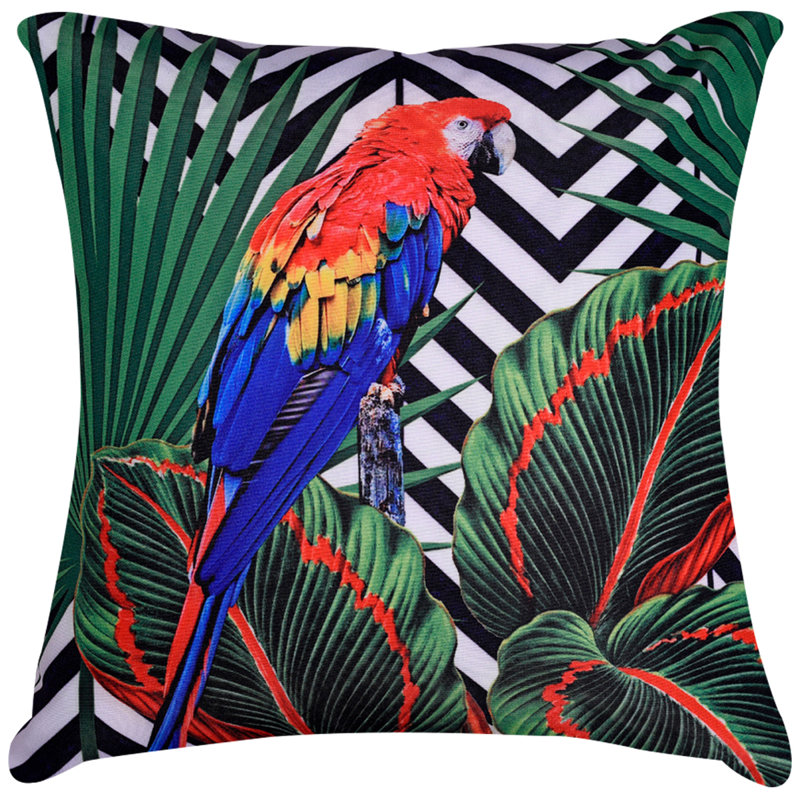 Ensemble de 4 housses de coussins décoratifs avec charmants oiseaux avec fermeture à glissière cachée pour décoration et cadeaux de Noël