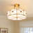 17.3" 4-Light Gold Semi-Flush Mount Chandelier with Glass Shade, E26 Ceiling Light-1280539643