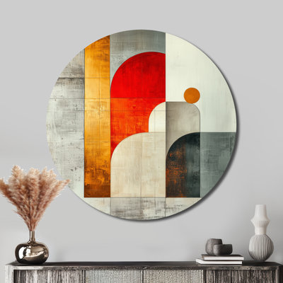 Motif géométrique abstrait géométrique doré rouge et gris