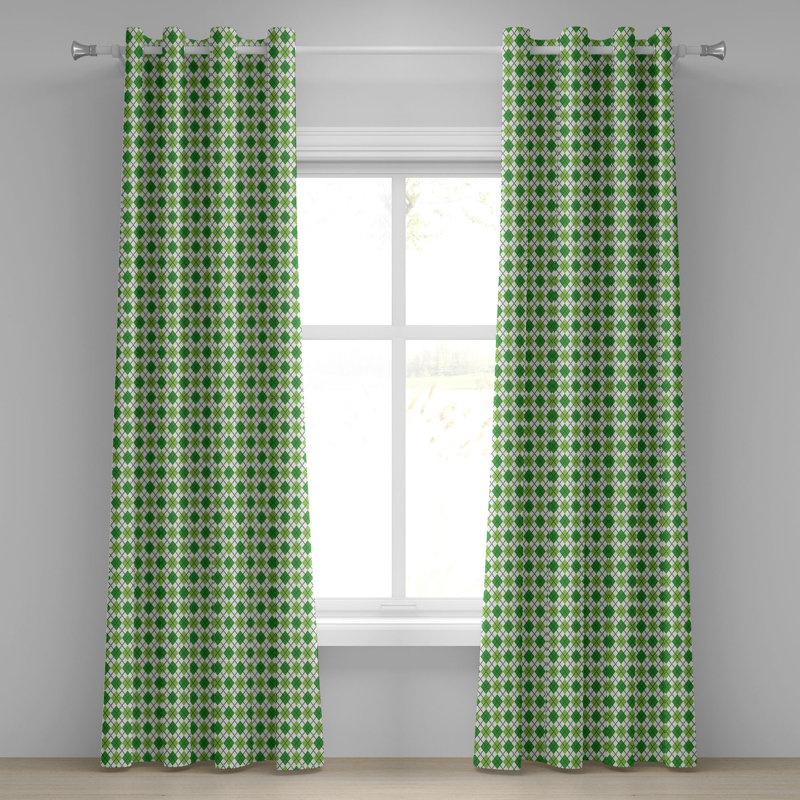Rideau décoratif à 2 panneaux avec œillets Latitude Run®, 50 po x 96 po, vert vert pâle / blanc, L 50 po x L 96 po