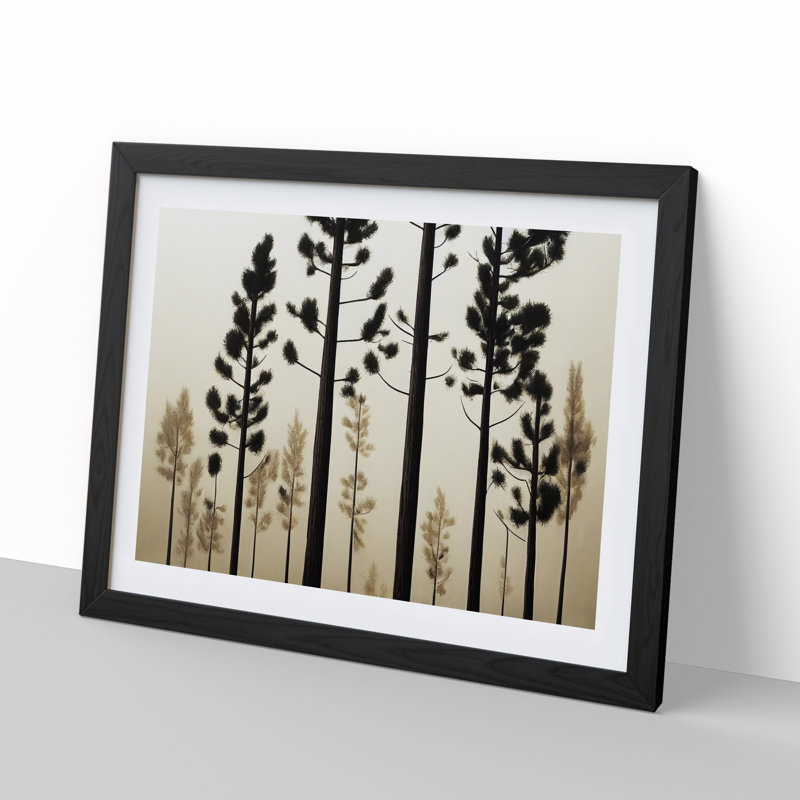 An Artsy Forest - Single Picture Frame Print, Black, 46cm H x 64cm W x 2cm D