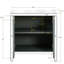 Armoire de rangement en forme de losange avec miroir, argentée, pour salon, salle à manger, entrée, cuisine - Meuble de rangement en verre avec moulures et motifs, solide