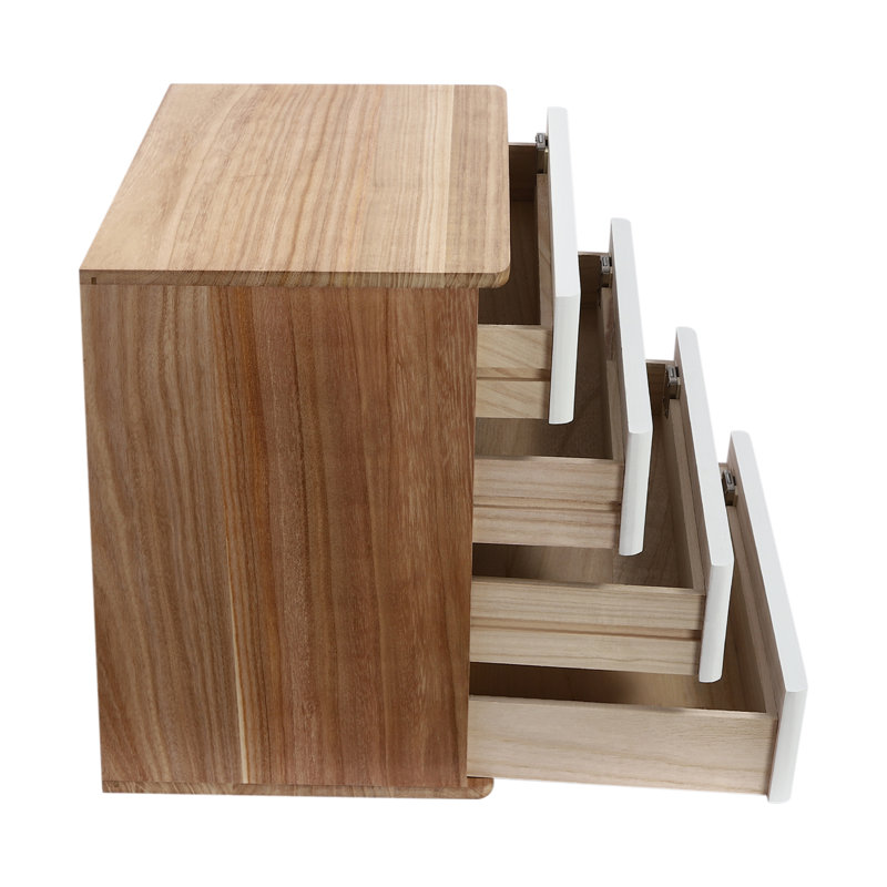 Organisateur de bureau avec tiroirs Kynston, Naturel / blanc