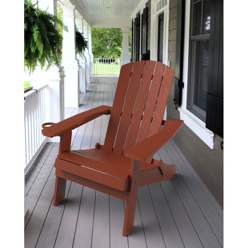 Chaise Adirondack pliante en plastique Tranquilo Depot, Rouge
